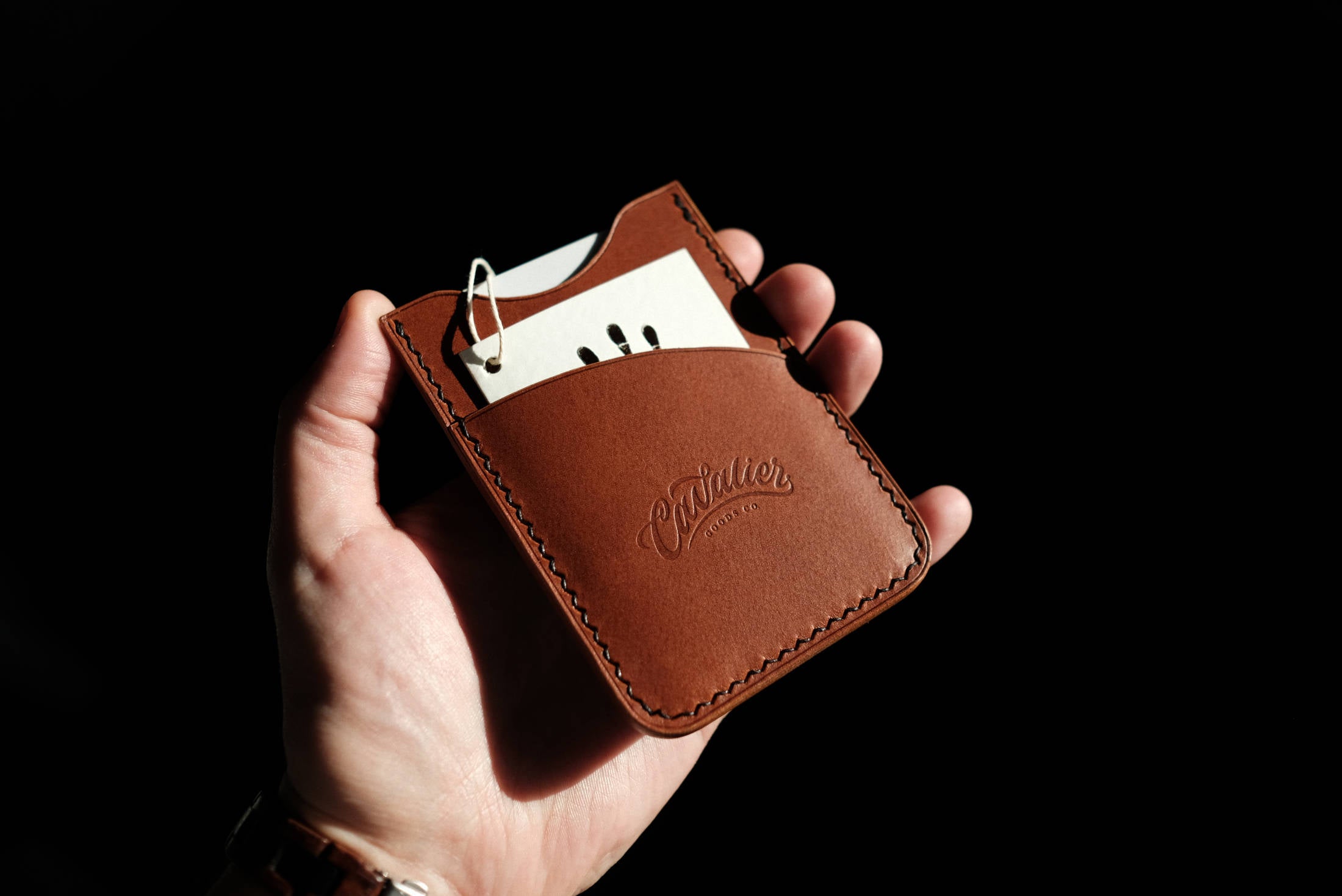 Leather card case store and money clip